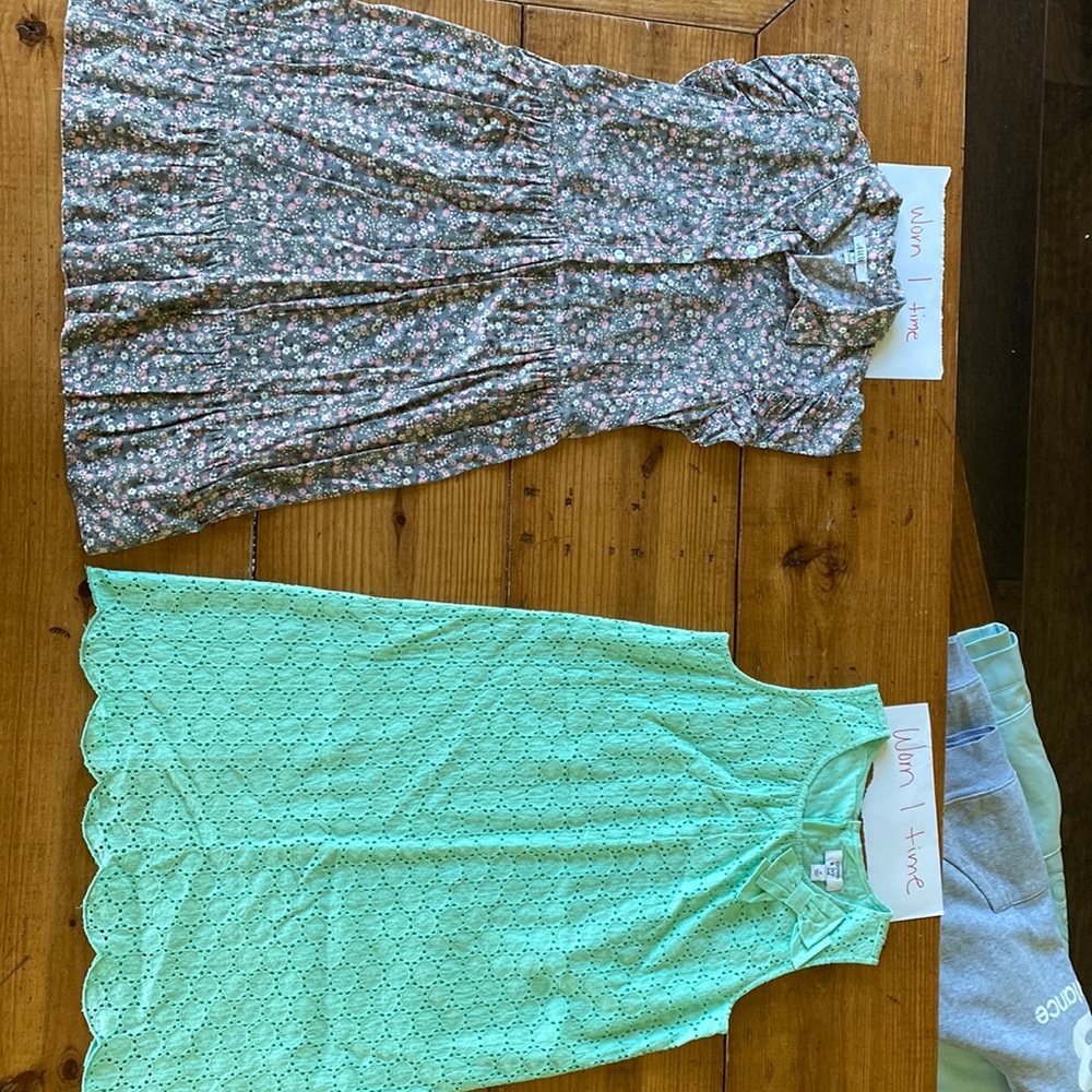 2 adorable girls dresses worn once each! Size 12 great used condition